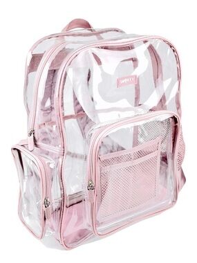 SMARTY Large Clear Pink School Size Backpack NWT